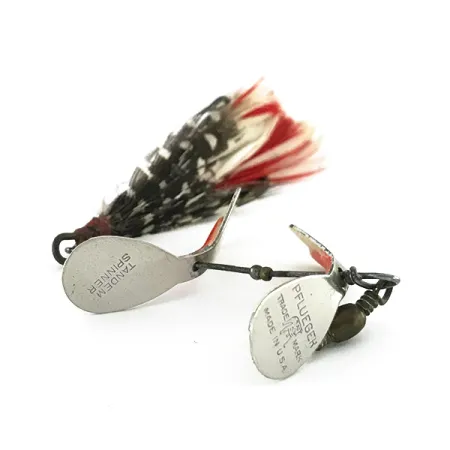 Pflueger Tandem Spinner Třpytka, Nikl / Červená, 7g, Dva listy, #8447