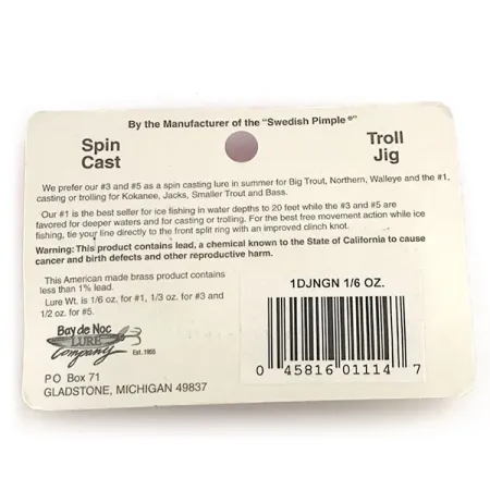 Bay de Noc Do-Jigger Třpytka, Nikl / Zelená, 5g, Mosaz, #8779