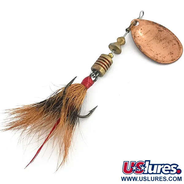 Mepps Aglia 2 dressed Rotačka, Měď, 4,7g, Opeřený ocásek, #8814