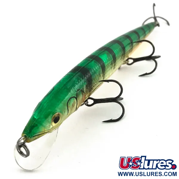 Rapala Husky Jerk HJ 14 Jerkbait, Green Tiger, 18g, Chrastítko, #9202