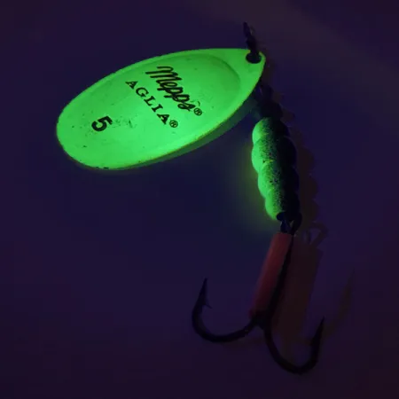 Mepps Aglia 5 UV Třpytka, Chartreuse Fluo UV, 14g, UV aktivní, #9325