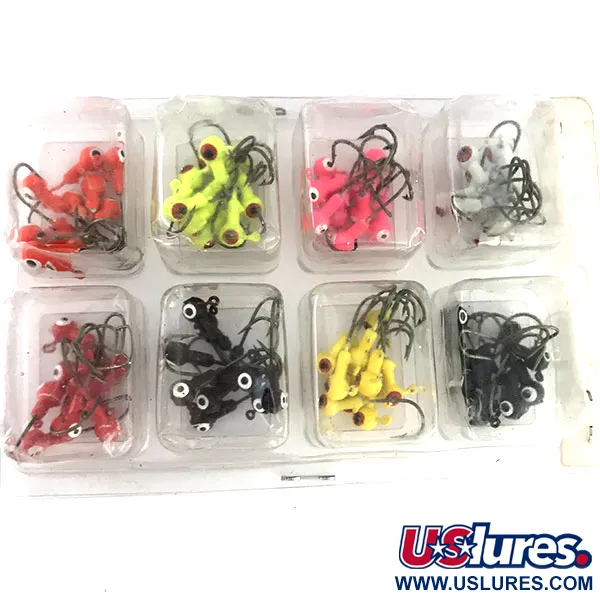 Bass Pro Shops Painted Round Jighead Kit, 8 barev, 2.5g, 80 ks, #9516