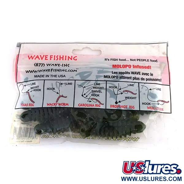 Wave Worms Swim Bug Guma, Watermelon/Black, 10cm, 7ks, #9615