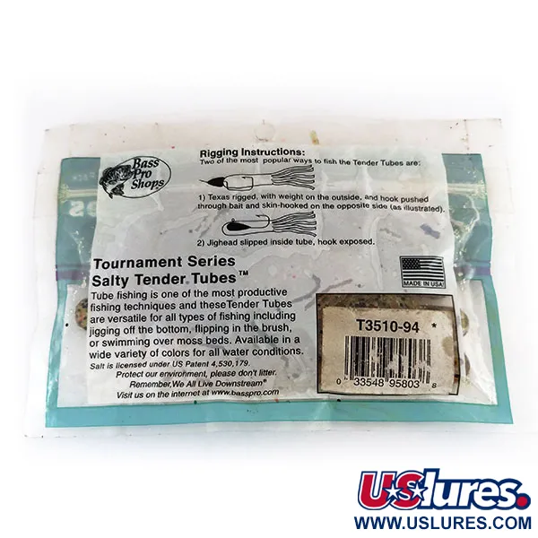 Bass Pro Shops Salty Tender Tubes guma, Green Pumpkin, 7cm, #9624