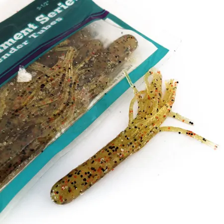 Bass Pro Shops Salty Tender Tubes guma, Green Pumpkin, 7cm, #9624