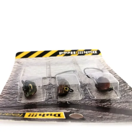 DUH!!! Head jig heads Kit, Olivová / Červená, 11g, Offsetový háček, #9818