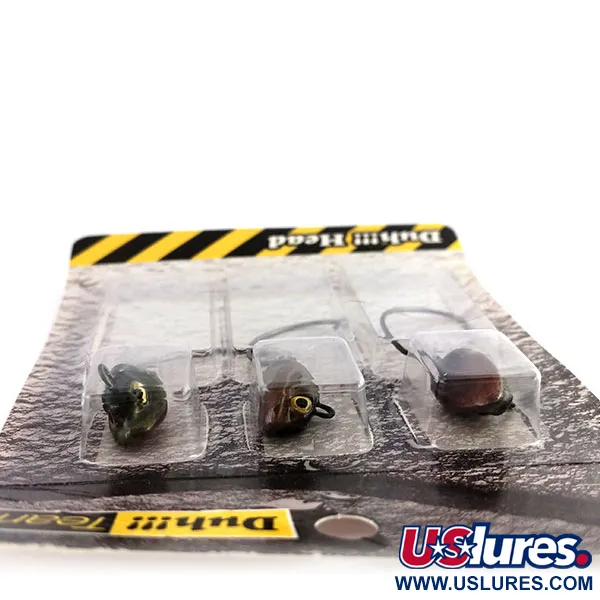 DUH!!! Head jig heads Kit, Olivová / Červená, 11g, Offsetový háček, #9818