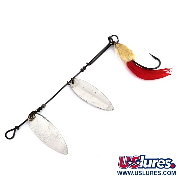 Hildebrandt Size 3 Slim Eli Double Spinner Třpytka, Nikl / Červená, 5g, #9832