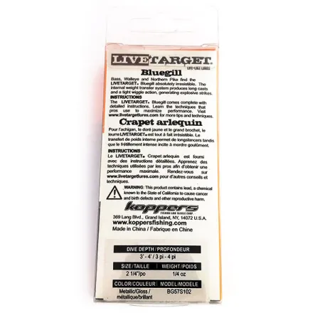 Live Target Koppers BlueGill Vobler, Crapiet Arlequin, 7g, #9844